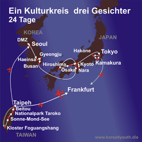 Karte 24-Tage-Reise