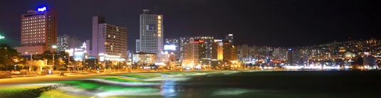 Skyline des Haeundae bei Nacht